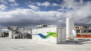 The demonstration plant in Troia, Italy, combines a novel micro-reactor for methanation with an innovative liquefaction plant. The required CO2 is extracted from the ambient air (Photo: Domenico Grossi) The demonstration plant in Troia, Italy, combines a novel micro-reactor for methanation with an innovative liquefaction plant. The required CO2 is extracted from the ambient air (Photo: Domenico Grossi)