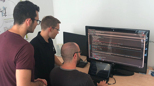 In the practical phase of the Laboratory for Applied Machine Learning Algorithms, students have time to implement what they have learned in their own projects. If necessary, supervisors provide support. (Photo: J. Ballach/ C. Wetzel, KIT).