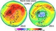 Ozonwerte im Frühjahr über der nördlichen Hemisphäre