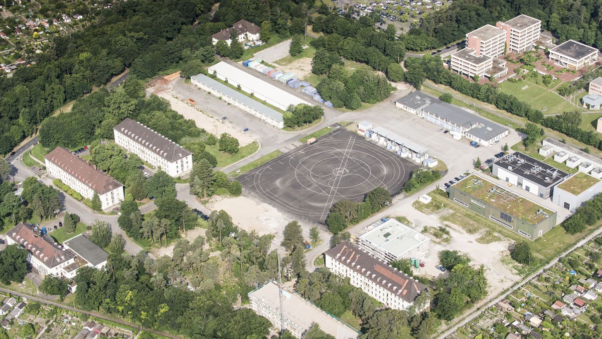 Aerial view of campus east