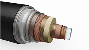 Graphic of the conceptual superconductor cable developed at KIT for the tested underground cabling.. (graphic: ITEP/KIT)