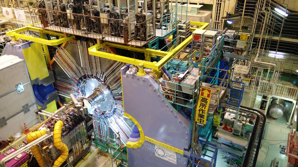The particle accelerator experiment Belle II is on the search for the origins of the universe. (Photo: Felix Metzner, KIT)