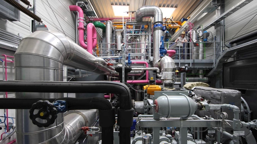 A view of the inner workings of the Bruchsal geothermal plant (Photo: EnBW/Uli Deck)