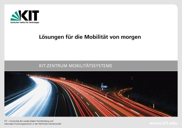 Flyer KIT-Schwerpunkt Mobilitätssysteme Titelseite