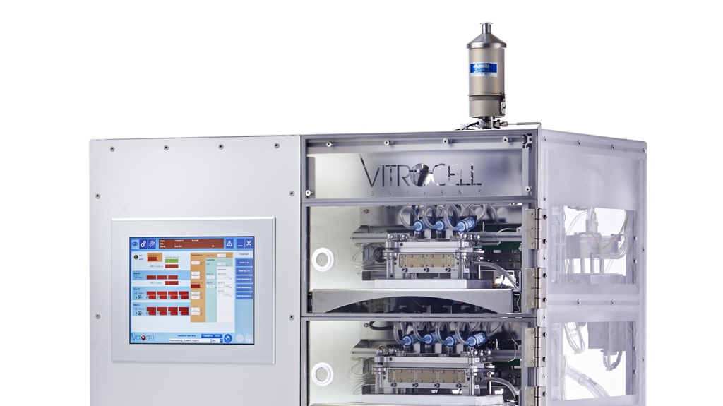 Das Karlsruher Expositionssystem ist kompakt und kann auch Feinstaubbelastun-gen am Ort der Belastung messen (Bild: VITROCELL Systems GmbH)