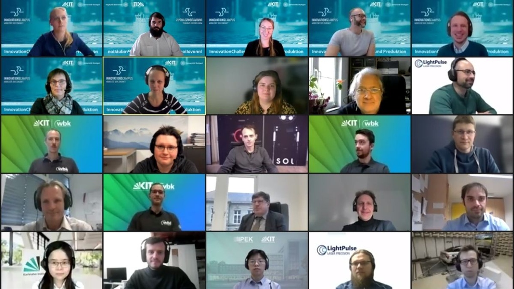 Screenshot eines Videochats im Rahmen der Innovation Challenge. 