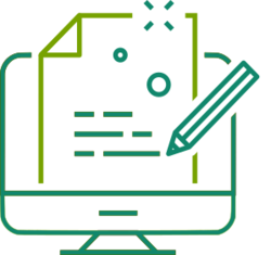 Piktogramm Monitor mit Briefdokument