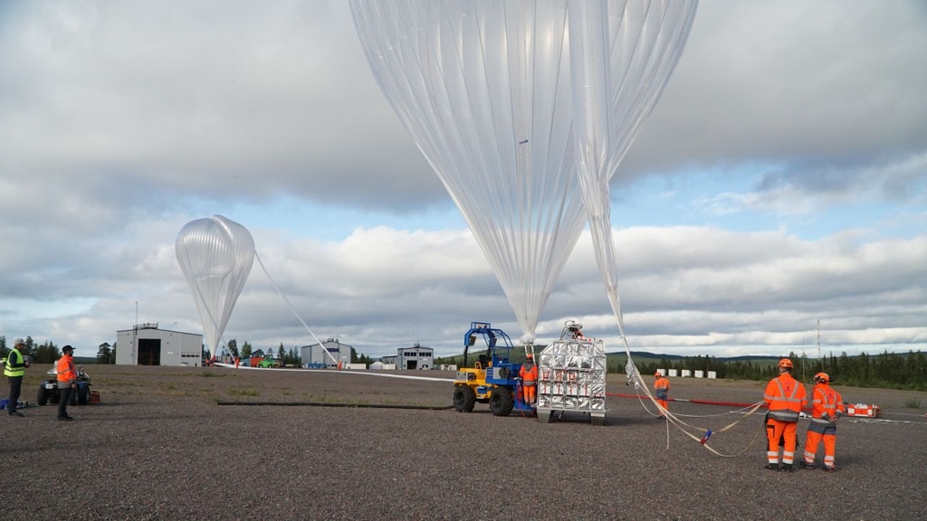 Messballons-vor-Abflug