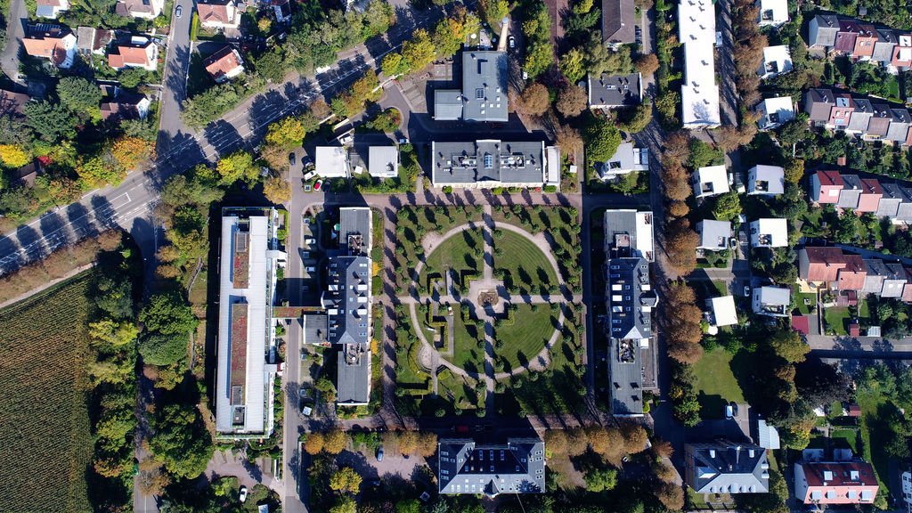 Luftbild des Wohngebietes Lazarettgarten