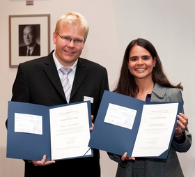 Die beiden Preisträger, Mark Bergemann und Luciana Jatobá Großmann