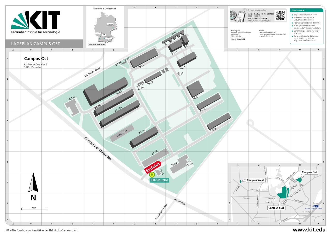 Lageplan Campus Ost