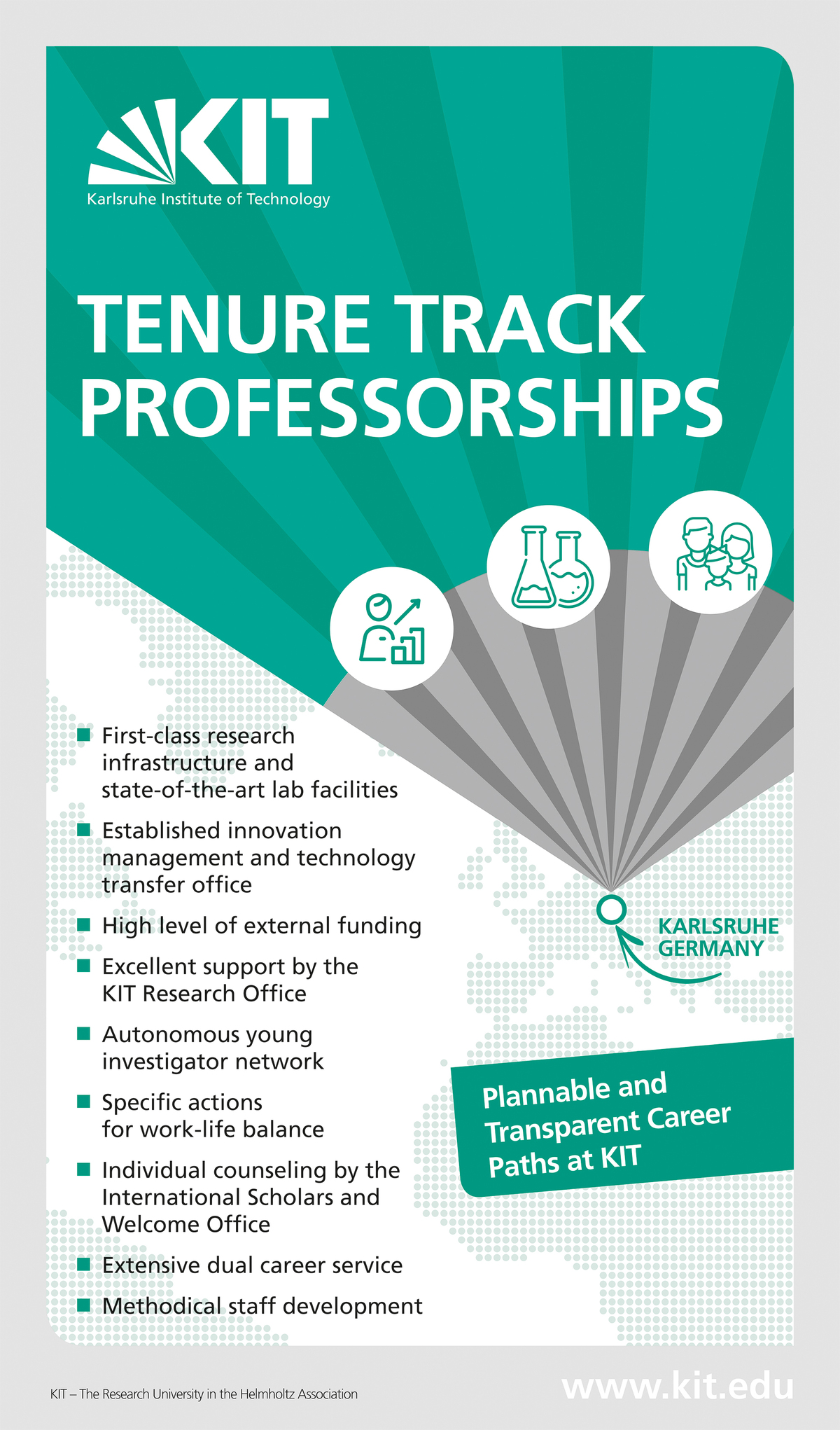 Advantages of a tenure track professorship at KIT