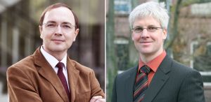 Vom Europäischen Forschungsrat mit Starting Grants ausgezeichnet: PD Dr. Alexander Nesterov-Müller (links) und Professor Christian Koos. (Fotos: KIT) 