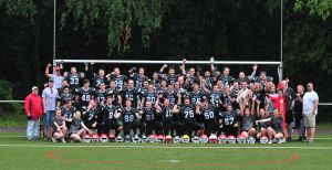 Grund zum Jubeln: Die Karlsruhe Engineers verteidigten ihren Titel als Deutscher Hochschulmeister beim Hochschulbowl 2011 erfolgreich. (Foto: Henning Feller)