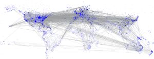 Für ein weltumspannendes Verkehrsnetz sollen künftige Routenplaner individuelle Wege in unterschiedlichen Verkehrsmitteln in Echtzeit berechnen (Grafik: Institut für Theoretische Informatik, Lehrstuhl Algorithmik I, KIT) 