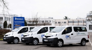 Mit Elektrofahrzeugen fahren Mitarbeiter von Michelin und Siemens zwischen  Deutschland und Frankreich. Eine junge, von KIT-Absolventen gegründete  Firma stellt die Fahrzeuge. (Foto: Sandra Göttisheim)