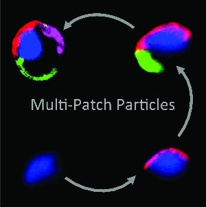 Die kleinen, aber hochkomplexen Partikel weisen chemisch verschiedene Segmente auf. (Abbildung: Angewandte Chemie)