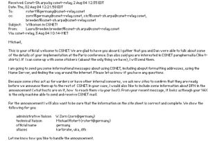 Die Anmeldebestätigung des amerikanischen CSNET war die erste E-Mail, die in Deutschland empfangen wurde. (Bild: KIT)