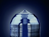 Abbildung der Abschmelzstelle eines Silizium-Einkristallstabs, der mit dem Zonenschmelzverfahren hergestellt wurde. (Abbildung: TRUMPF Hüttinger) 