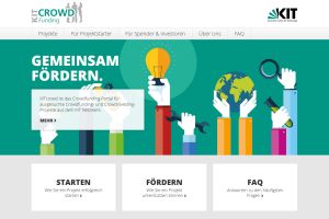On www.kitcrowd.de, crowdfunding and crowdinvesting projects of KIT are presented. (Graphics: KIT) 