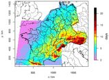 Im Voralpenraum kommt es mit am häufigsten zu Gewittern. (Bild: Michael Kunz, KIT.)