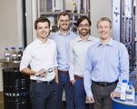The founders of Germany’s best startup Ineratec: Philipp Engelkamp, Tim Böltken, Paolo Piermartini, and Peter Pfeifer (from left to right, photo: Sandra Goettisheim, KIT).