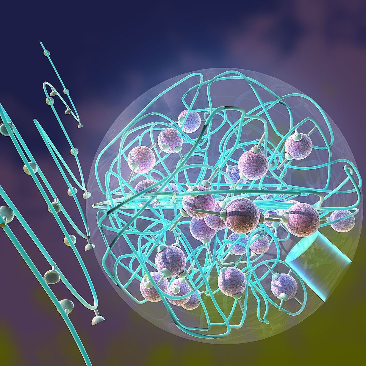 Scientists of KIT and QUT in Brisbane/Australia have developed bioinspired, catalytically active single-chain nanoparticles. (Figure: Ella Maru)