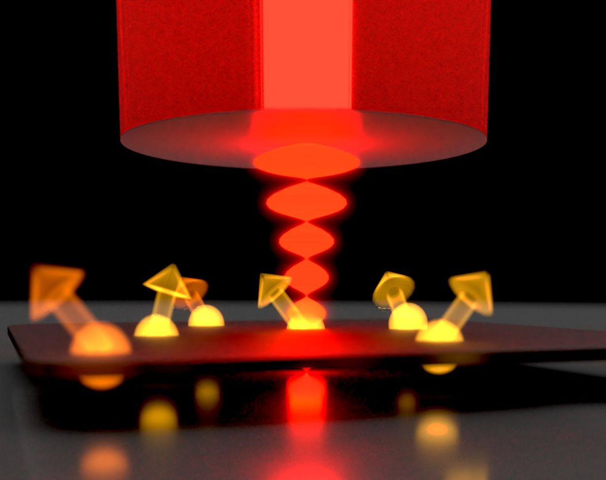 Mit Laserlicht lassen sich Quantenregister optisch auslesen, die auf Spinzuständen einzelner Seltenerd-Ionen in einer kristallinen Membran basieren. (Foto: Thomas Hümmer)