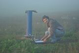 Gabriel Rau gathers data about subsurface properties at a well. The findings enable sustainable use of groundwater resources. (Photo: Ian Acworth)