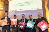 The SBE19 conference committee launched the Graz Declaration on Climate Pro- tection in the Building Sector. (Photo: Lunghammer – TU Graz)