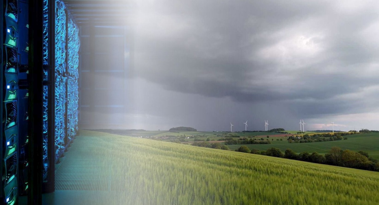 Die Helmholtz Energy Computing Initiative (HECI) stellt Modellierungswerkzeuge für die Energiesystemoptimierung frei zur Verfügung (Montage: KIT Bildstelle; Bernhard Mühr www.wolkenatlas.de; Julian Quinting)