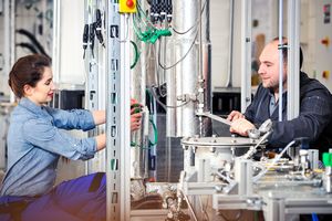 Photo scientists at the biorefinery pilot plant