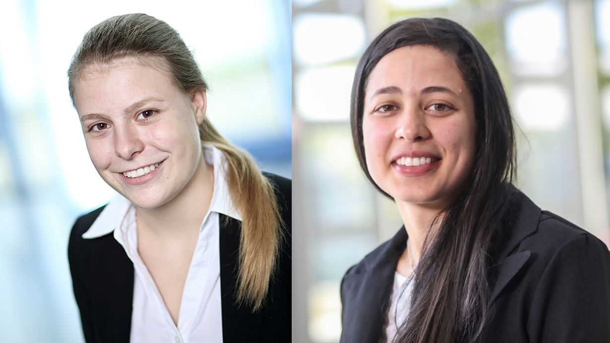 The award winners Dr. Gabriela Molinar (left) and Leona Schmidt-Speicher. (Photos: private, KIT)