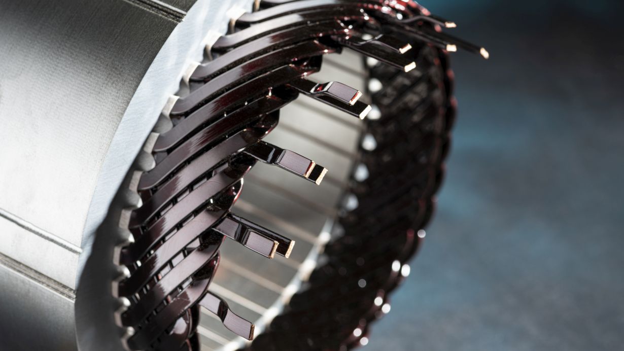 Stator with hairpin winding from the pilot phase of the AgiloDrive research project at KIT.  (Photo: Markus Breig, KIT)