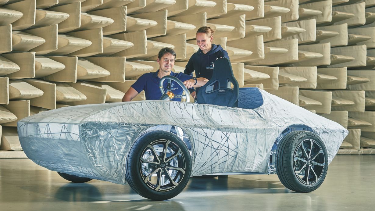 Neuartige E-Motoren ohne Seltene Erden werden am ICM unter anderem entwickelt und anschließend im Demonstrator „eVee“ eingebaut und erprobt. (Foto: Amadeus Bramsiepe, KIT) 