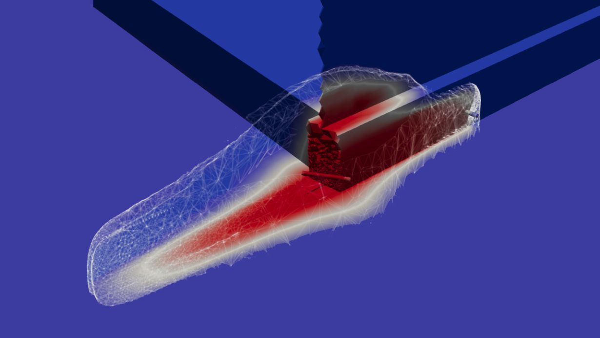 Ausbreitung des Lithium-abgereicherten Thermalwassers um die Injektionsbohrung entlang der Störungszone nach 30 Jahren (Grafik: Valentin Goldberg und Fabian Nitschke)