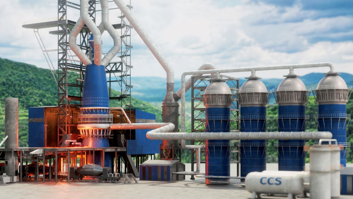 Durch die Integration von Hochofen und Kokerei sowie das konsequente Recycling von Prozessgasen und -wärme kann der CO2-Ausstoß bei der Stahlproduktion reduziert werden. (Darstellung: SMS group)